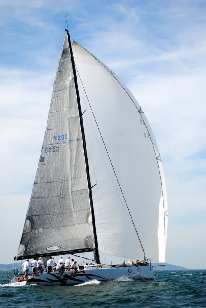 Cougar II running her massive spinnaker - Crown Series Bellerive Regatta 2012 © Rob Cruse